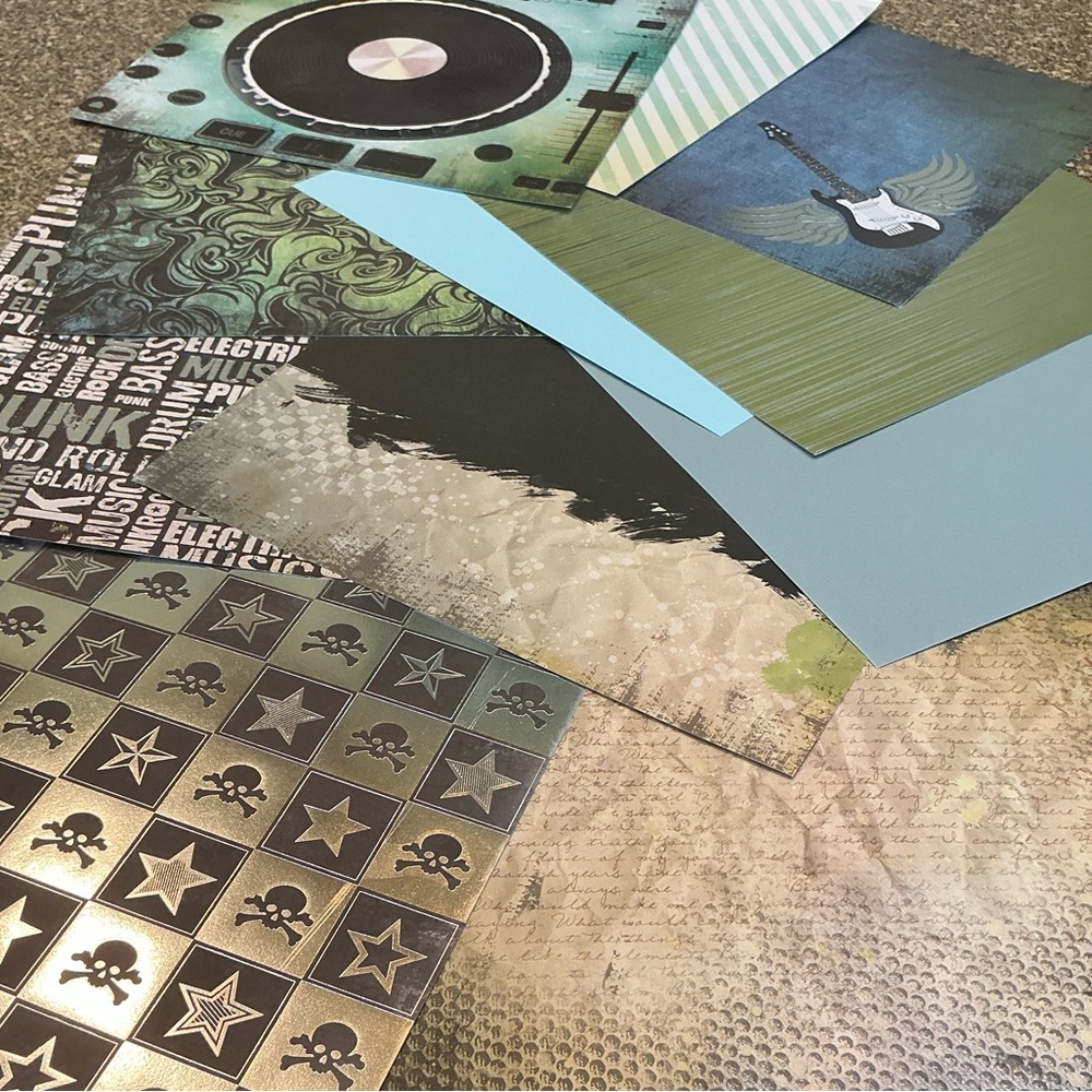 🎸 Rock & Roll Loose Scrapbook Paper Bundle
